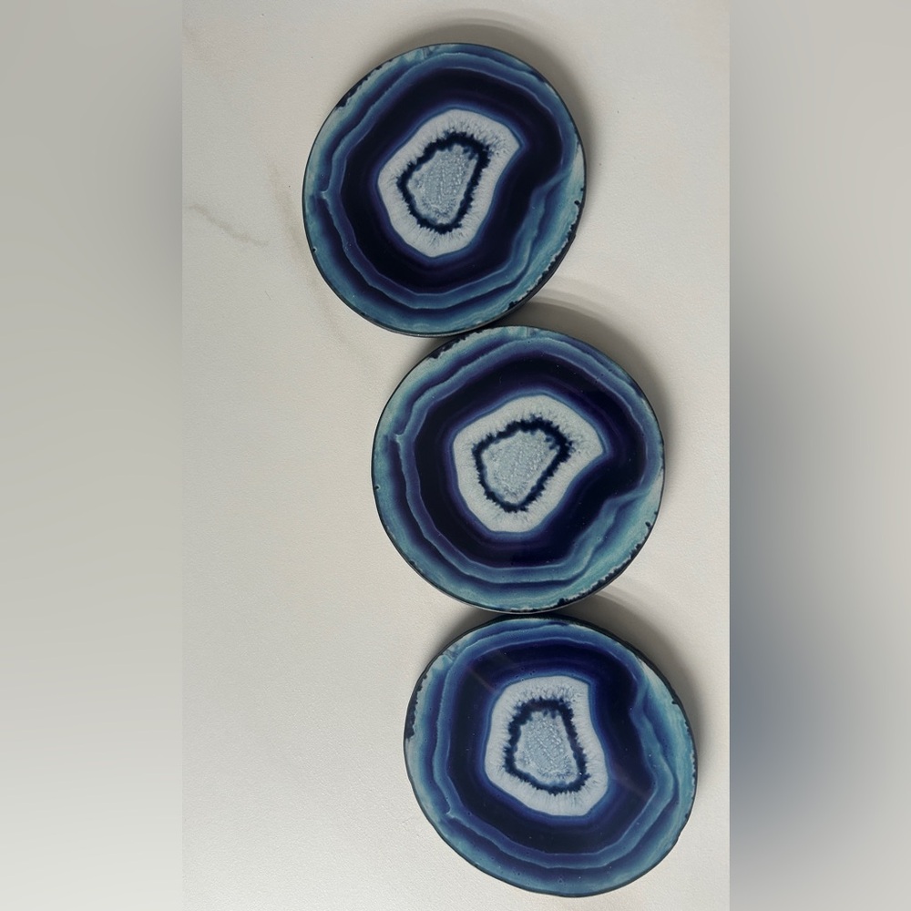 Blue Agate Coasters - Picture 2 of 3